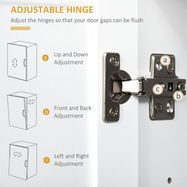 English Elm Homcom Elegant Kitchen Hutch With Glass Doors, Adjustable Shelves & Microwave Space For Modern Homes W2225P217931