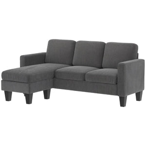 English Elm Conversation Corduroy L-shaped Sectional Sofa Nordic Low-profile Living Room Couch T3971S00115