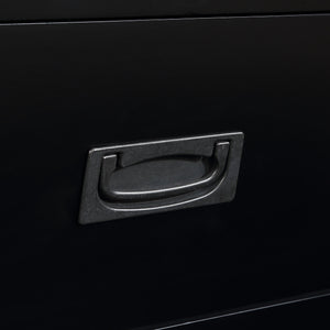 English Elm 36'' Farmhouse Pine Console Table with 4 Drawers & Open Shelf, Solid Wood MDF, Retro-Modern Entryway Accent W1202P251878