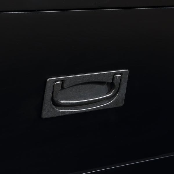 English Elm 36'' Farmhouse Pine Console Table with 4 Drawers & Open Shelf, Solid Wood MDF, Retro-Modern Entryway Accent W1202P251878