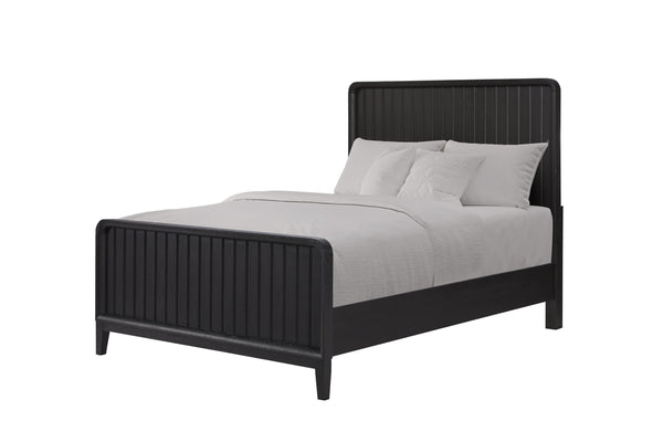 English Elm Full Elm Veneer Bed Peppercorn Finish – Modern Vertical Panel Headboard, Rounded Edges, Durable MDF Frame Black 59.75 L x 43 W x 6 H B2699S00106