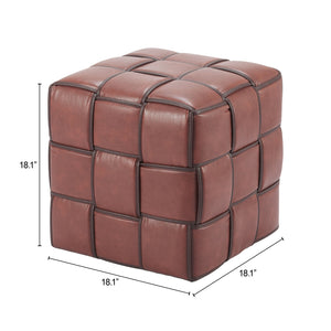 Zuo Modern Zare Ottoman Brown – Chic Faux Leather Design, Durable Construction For Modern Hospitality Spaces Brown 100% Polyurethane,Mdf,100% Polypropylene 110767-zuo-modern