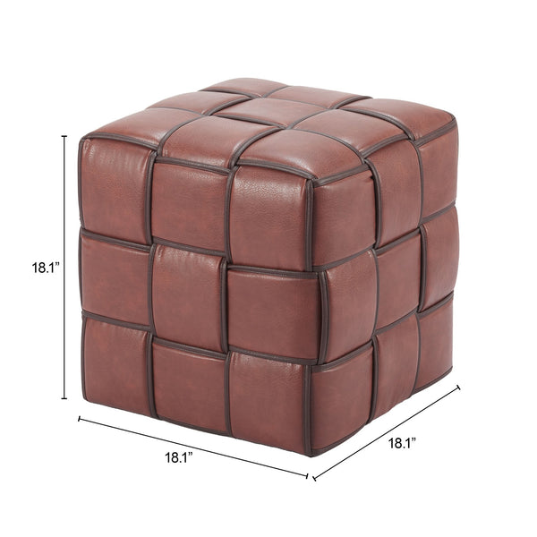 Zuo Modern Zare Ottoman Brown – Chic Faux Leather Design, Durable Construction For Modern Hospitality Spaces Brown 100% Polyurethane,Mdf,100% Polypropylene 110767-zuo-modern