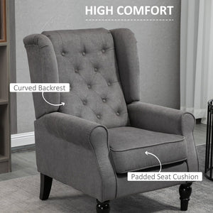 English Elm Modern Diamond-tufted Accent Chair Eucalyptus Frame Rounded Arms Living Room Seat T3971P405899
