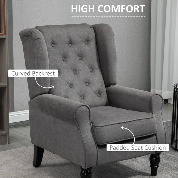 English Elm Modern Diamond-tufted Accent Chair Eucalyptus Frame Rounded Arms Living Room Seat T3971P405899