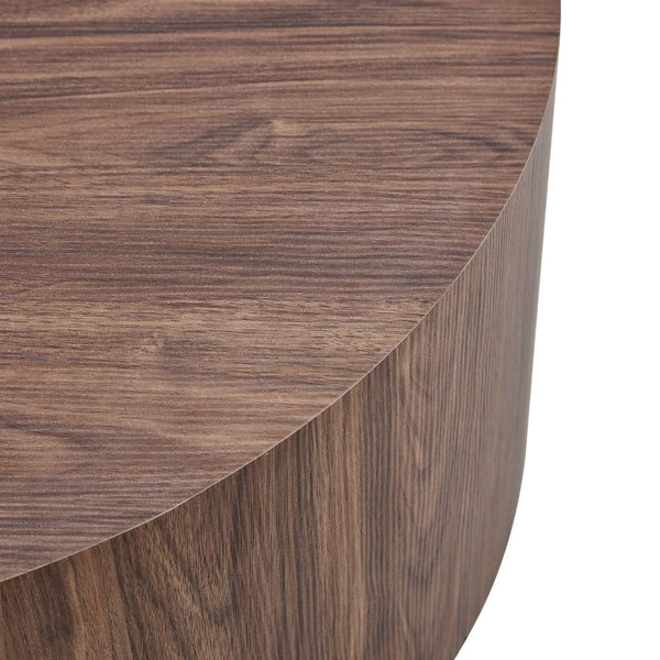 English Elm Cave Stone Patterned Mdf Round Coffee Table for Minimalist Industrial Living Rooms Walnut W1151P460953