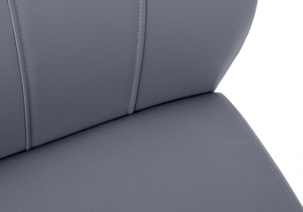 English Elm Dining Chair Set Of 2 - Modern Upholstered Grey Faux Leather With Black Metal Base For Dining Room B2710P218826