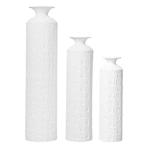 English Elm 39.4" Handcrafted Rattan-textured Pvc Tall Floor Vase Boho Entryway Sculptural Accent White W2796P446236