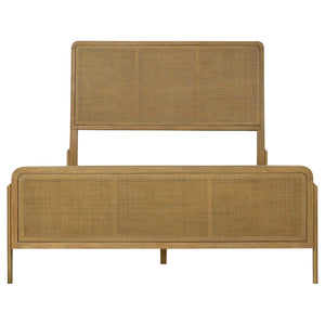 English Elm Stevie Sand Wash Queen Bedroom Set - 4-Piece Mid-Century Modern Rattan Furniture With Usb Ports B062S01173-GIGA