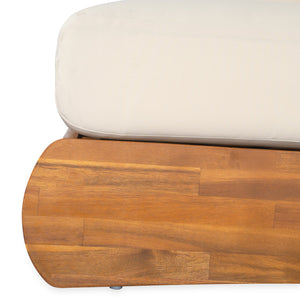 English Elm Christopher Knight Home® - Outdoor Acacia Lazy 3 Seater sofa with water‑repellent cushions, 8" thick seats, durable acacia frame Teak+ Beige N773P302635B