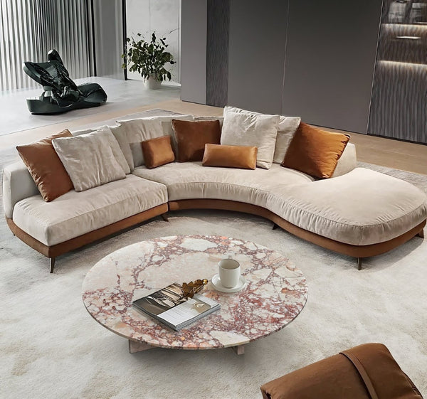 English Elm Pink Natural Marble Coffee Table - Luxurious 35.4" Accent Table With Unique Veining & Metal Base W1696P314932-GIGA