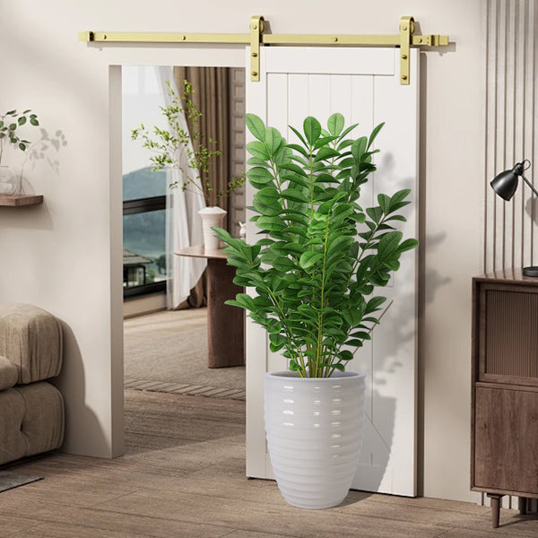 English Elm Ceramic Modern Planter - Elegant Milk White Flowerpot For Indoor & Outdoor Gardens, 21.46Cm W3273P326362