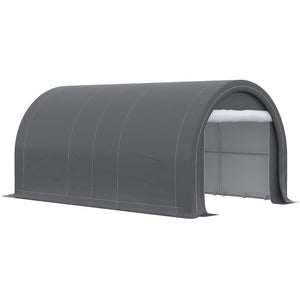 English Elm Outsunny 10x16 Portable Carport Steel Frame Pe Canopy Shelter for Vehicles Gear W2225P200867