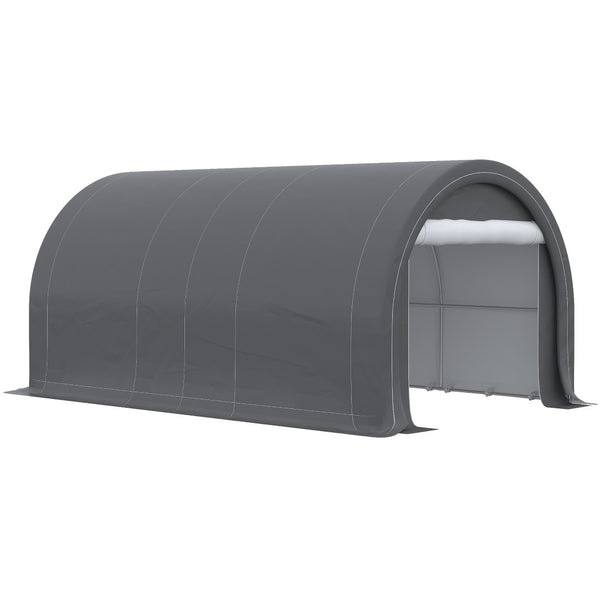 English Elm Outsunny 10x16 Portable Carport Steel Frame Pe Canopy Shelter for Vehicles Gear W2225P200867