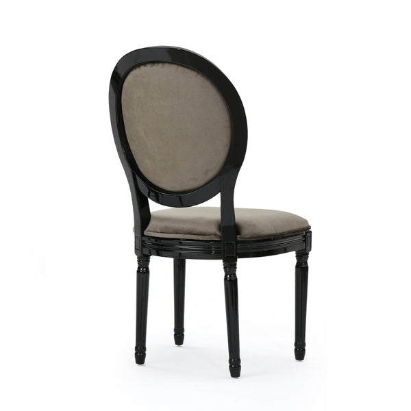 English Elm Christopher Knight Home® - Kd Dining Chair - Elegant Grey Velvet Upholstered Seat With Iconic Round Backrest & Fluted Legs 60352.00NVLT