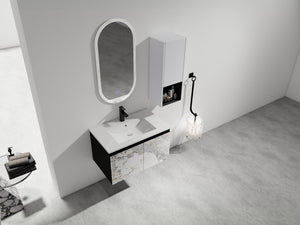 English Elm 30" Wall-Mounted Bathroom Vanity Set With Ceramic Sink, Soft-Close Doors & Ample Storage Solution W999S00331