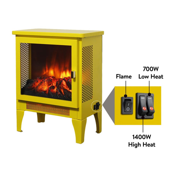 English Elm 18 Inch Electric Stove Heater Cast Iron Style 3d Led Flame Panoramic Mesh View W1769P394301