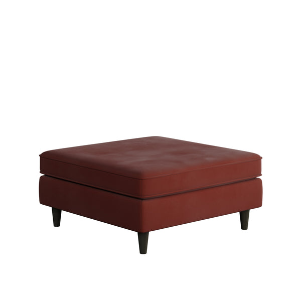 Fusion Bella Rouge Elegant Cocktail Ottoman - Stylish Padded Centerpiece With Durable Brock Berber Fabric Rouge W,100% Polyester 170-c Bella Rouge Cocktail Ottoman