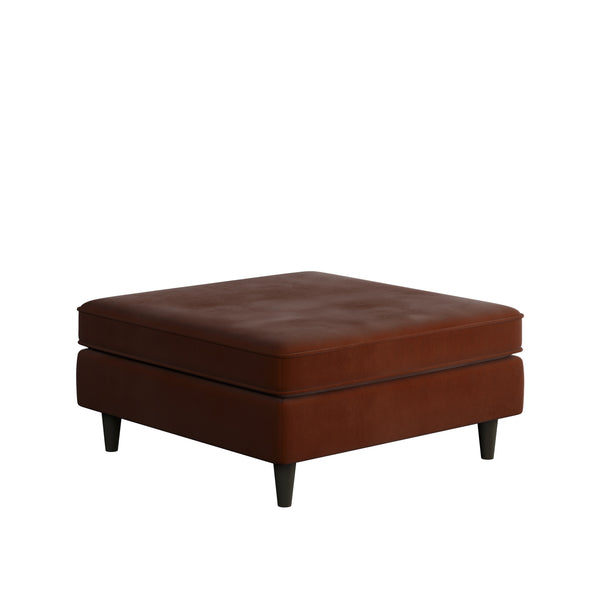 Fusion Bella Burnt Orange Cocktail Ottoman - Stylish, Durable, Padded Centerpiece For Sitting And Serving Burnt Orange W,100% Polyester 170-c Bella Burnt Orange Cocktail Ottoman