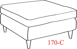 Fusion Bella Skylight Cocktail Ottoman - Stylish, Durable Padded Centerpiece With Fun Pattern & Coffee Legs Blue W,100% Polyester 170-c Bella Skylight Cocktail Ottoman