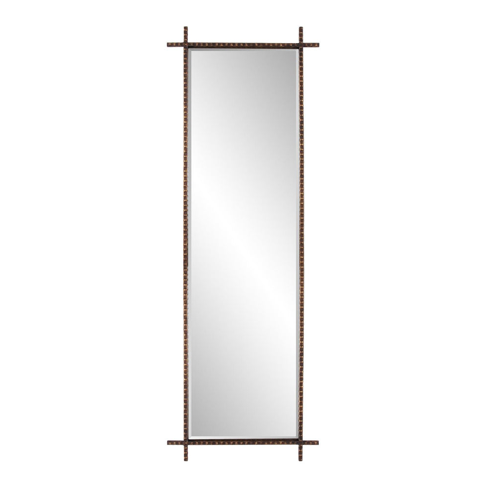 Howard Elliott Isarno Industrial Dressing Mirror With Antique Bronze Iron Frame - Versatile Home Accent Piece Brown Metal 170022-howard-elliott