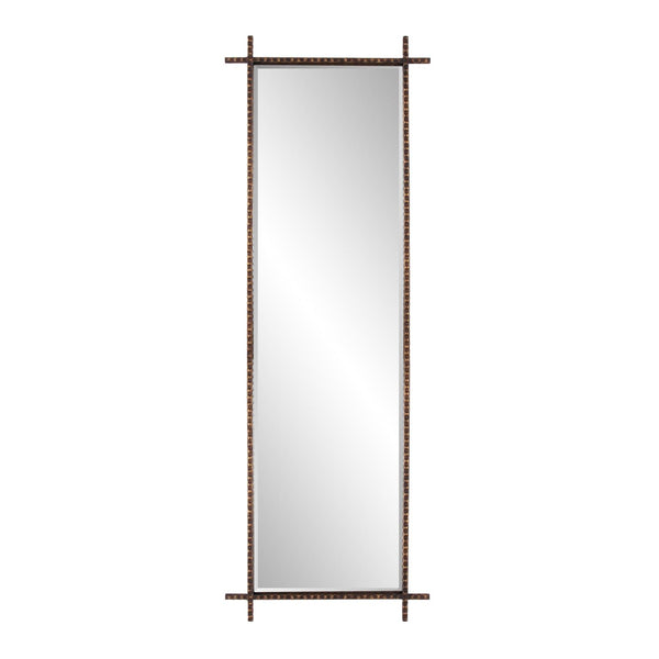 Howard Elliott Isarno Industrial Dressing Mirror With Antique Bronze Iron Frame - Versatile Home Accent Piece Brown Metal 170022-howard-elliott