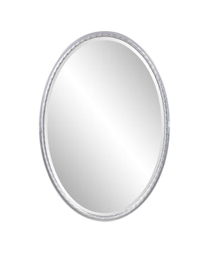 Howard Elliott Laid Rope Oval Mirror - Hand Forged Metal Frame For Elegant Entryway And Stylish Powder Room Decor Silver Metal 170033-howard-elliott