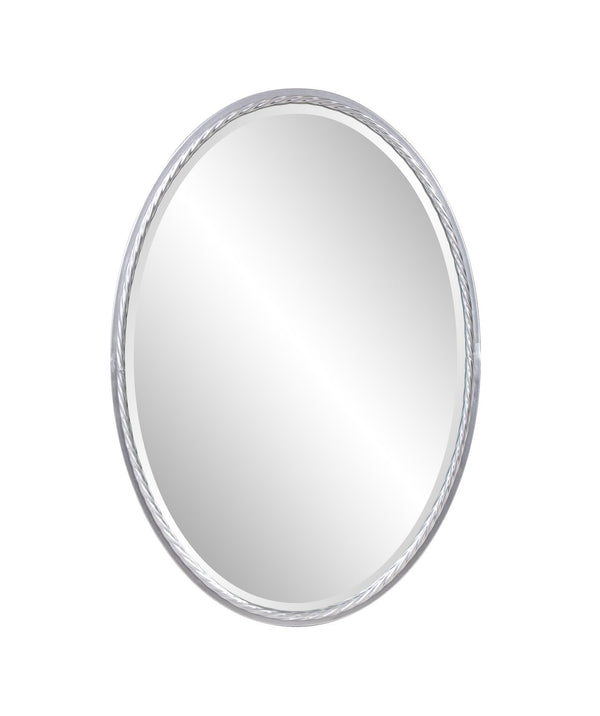 Howard Elliott Laid Rope Oval Mirror - Hand Forged Metal Frame For Elegant Entryway And Stylish Powder Room Decor Silver Metal 170033-howard-elliott