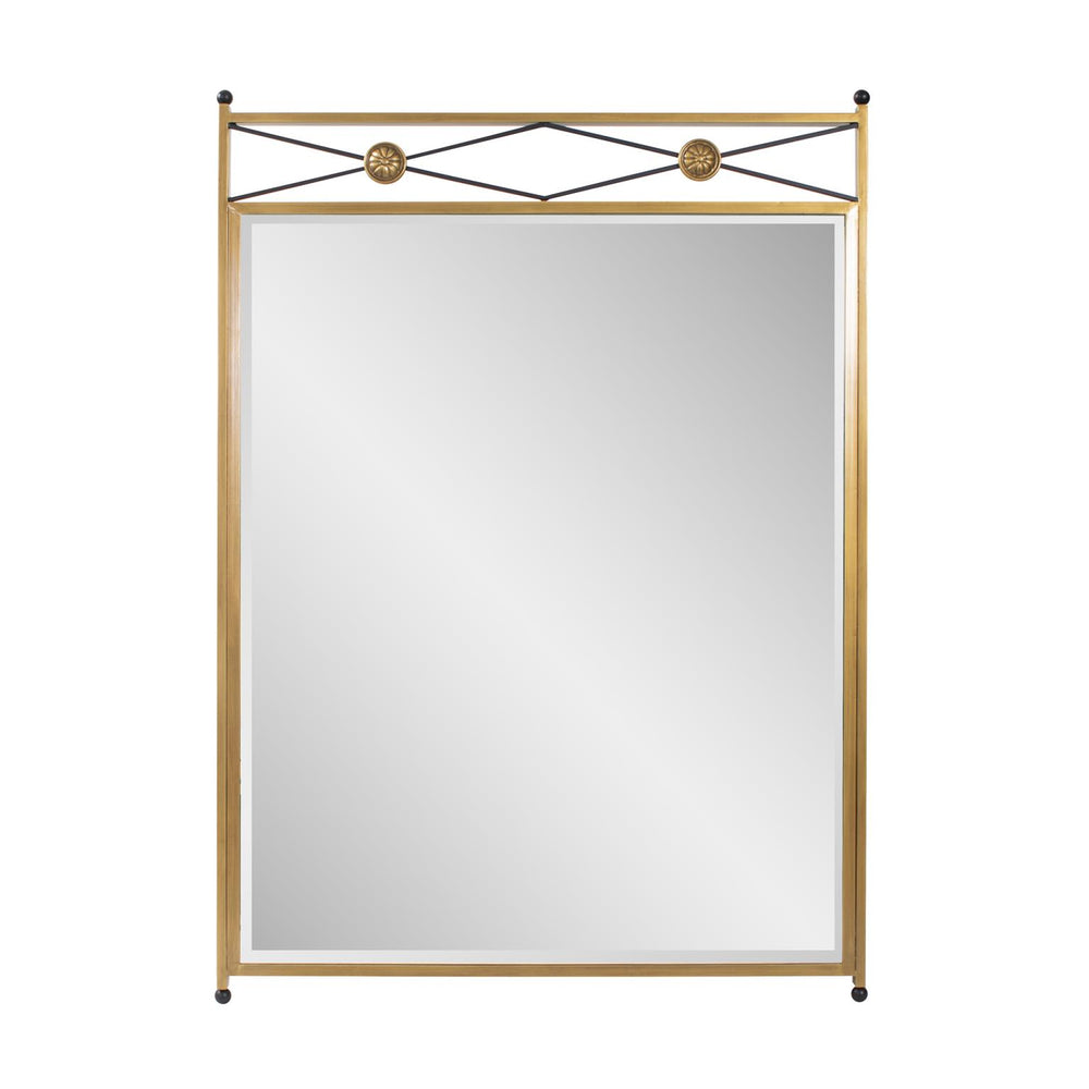 Howard Elliott Derbyshire Mirror - Luxurious Gold Framed Beauty With Floral Accents & Effortless Hanging Design Gold Metal,Glass 170058-howard-elliott