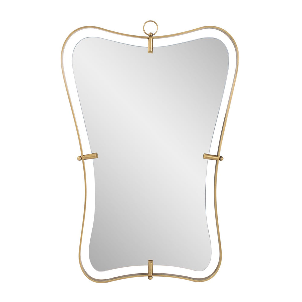 Howard Elliott Lebanon Mirror - Elegant Matte Gold Abstract Frame With Curves For Contemporary Home Décor Style Gold Metal,Glass 170059-howard-elliott