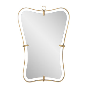 Howard Elliott Lebanon Mirror - Elegant Matte Gold Abstract Frame With Curves For Contemporary Home Décor Style Gold Metal,Glass 170059-howard-elliott