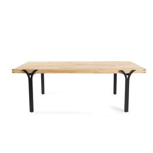 Howard Elliott Cannon Slatted Coffee Table - Stunning Natural Wood & Sleek Iron Legs For Modern Living Room Style Brown Metal,Wood 170064-howard-elliott