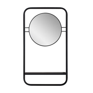 Howard Elliott Collins Mirror With Shelf - Sleek Industrial Design, Rectangular Shape, Easy Hanging & Stylish Functionality Black Metal 170073-howard-elliott