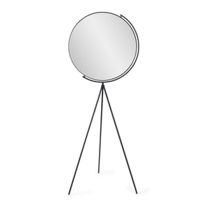 Howard Elliott Bastien Stylish Floor Mirror With Sleek Black Metal Legs - Perfect For Modern Home Decor Elegance Black Metal 170075-howard-elliott