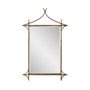 Howard Elliott Moreau Bamboo Styled Metal Mirror With Antique Gold Finish - Elegant Beveled Design For Any Space Gold Metal,Glass 170077-howard-elliott