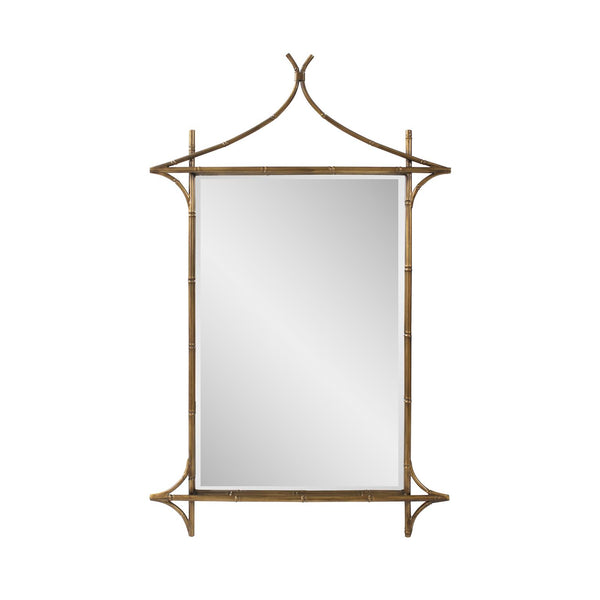 Howard Elliott Moreau Bamboo Styled Metal Mirror With Antique Gold Finish - Elegant Beveled Design For Any Space Gold Metal,Glass 170077-howard-elliott