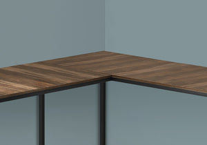 English Elm Computer L-Shaped Desk for Home Office Corner 58" Large Desktop Brown Laminate with Black Metal Base Stable Design Brown 46 L x 21 W x 6 H B2710P219731