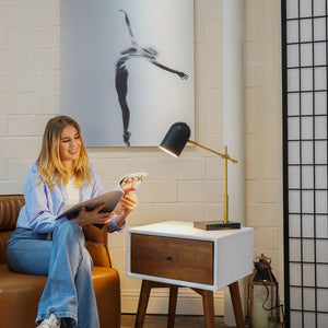 English Elm Ashcroft Furniture - High Quality Hotel Lumora Table Lamp - Elegant Black & White Design With Marble Base For Any Room B183P315117