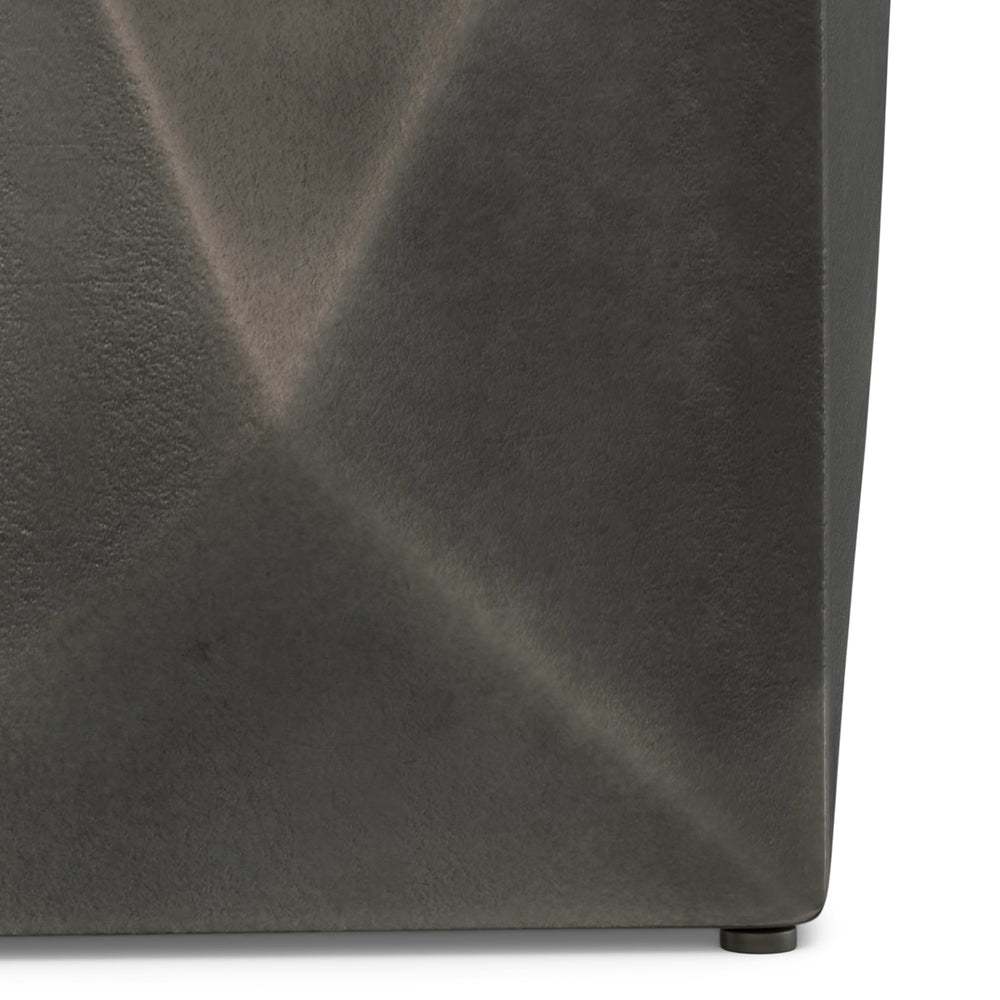 English Elm Danner Cast Aluminum Side Table in Graphite Finish — Handcrafted 17" Square End Table, Textured Robust Design B136P239037