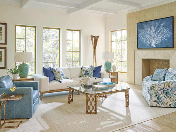 Lexington Tommy Bahama Home Star Islands Sofa - Coastal Elegance With Natural Materials, Luxurious Cushions & Relaxing Vibe  Wood 1702-33-40