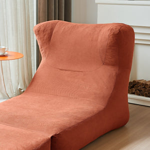 English Elm Cloud Corduroy Sleeper Chair Foldable High Density Foam Seat for Small Space Living Orange W1765P448612