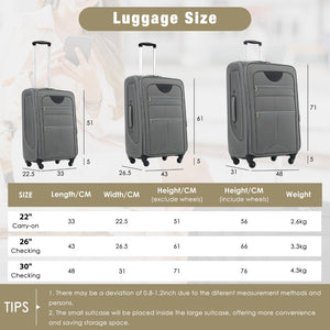 English Elm Softside Expandable Spinner Luggage Set with Tsa Lock Duffel Polyester Travel Grey N732P201004A