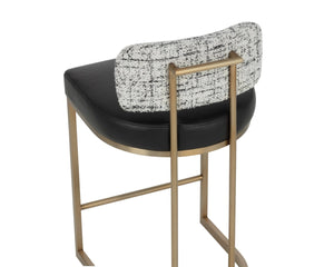 Sunpan LARISSA Counter Stool - Stylish Bravo Black & Halton Birch, Perfect for Modern Kitchens & Bars 112426