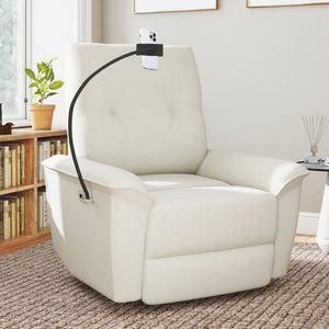 English Elm 270° Swivel Power Recliner Velvet Glider Rocker with Usb Ports for Living Room Beige W1028S00058