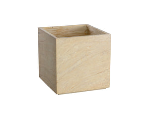 Sunpan TANSY Planter - Contemporary Square Design in Antique Bronze for Elegant Indoor and Outdoor Spaces Taupe 111133