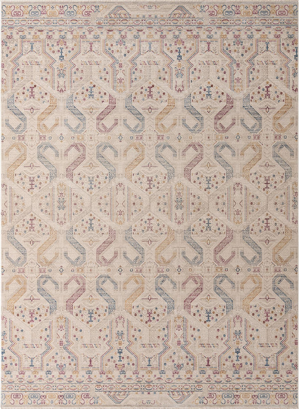Unique Loom Deepa Congruence Machine Made Geometric Rug Ivory, Burgundy/Gold/Navy Blue 10' 0" x 13' 9"