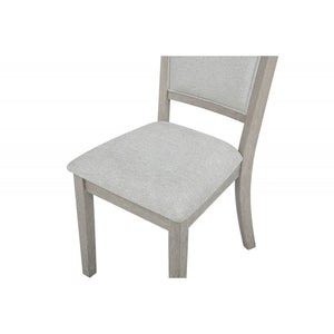 English Elm Rustic Oak Wood Dining Chairs Set of 2 — Upholstered Gray Fabric, Cushioned Support, Timeless Design B011P379445