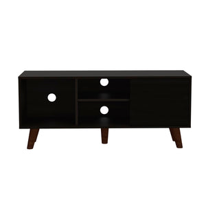 English Elm Edinburg, Low Profile Media Stand with Open Shelving and Cabinet for 50 Inch Tvs B128P148911
