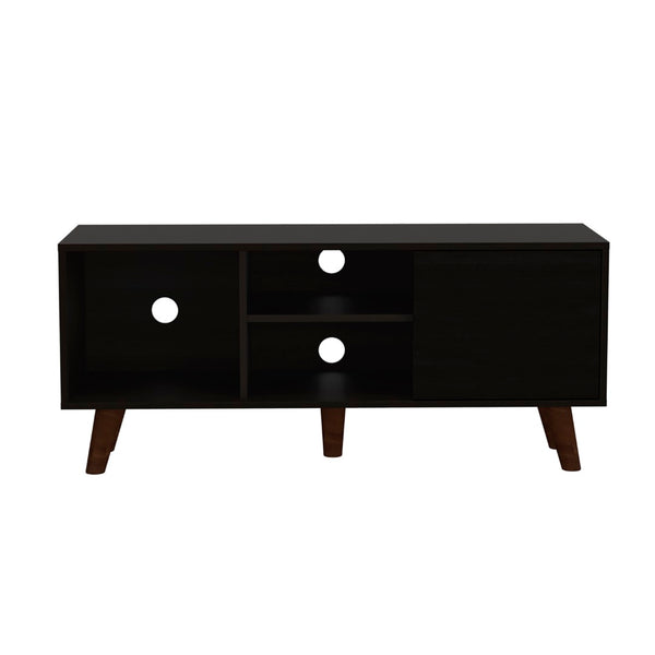English Elm Edinburg, Low Profile Media Stand with Open Shelving and Cabinet for 50 Inch Tvs B128P148911