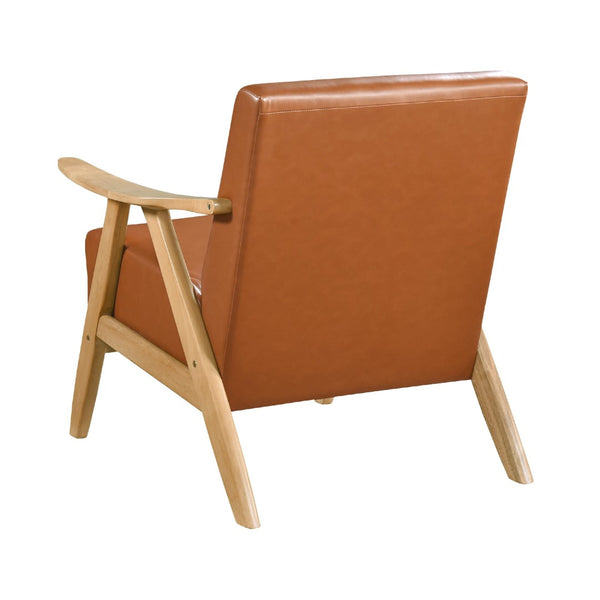 English Elm Indy Club Armchair Faux Leather Rubberwood Frame Mid-century Study Lounge Seating B056P417043